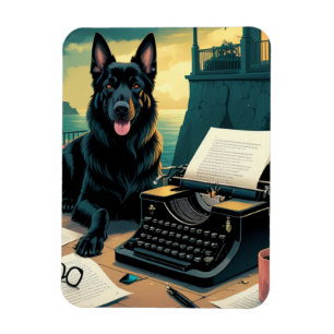 Ímã German shepherd Dog gentleman vintage