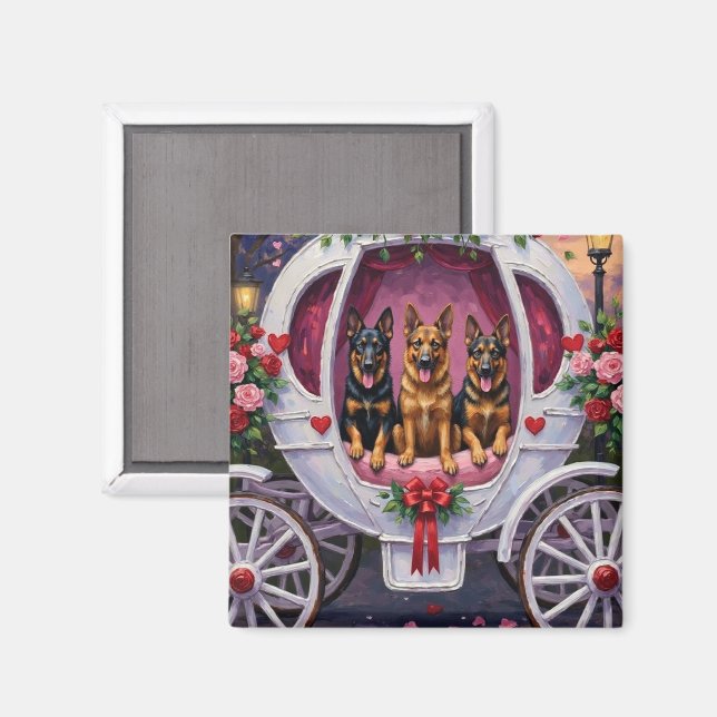 Imã German Shepherd Dog Valentine's Day  (Front/Back)