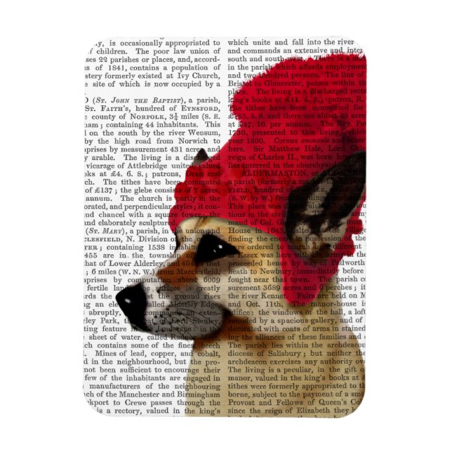 Ímã German shepherd em Red Wooly Hat (Vertical)