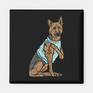 Imã German shepherd Eu Amo Mamãe Tatuagem Cachorro K9 