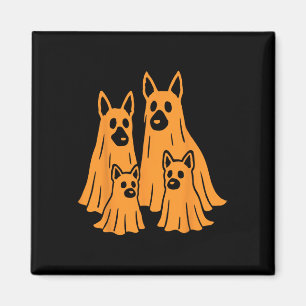 Imã German shepherd Halloween Ghost Family Engraçado C
