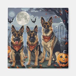 Imã German shepherd Halloween Spooky