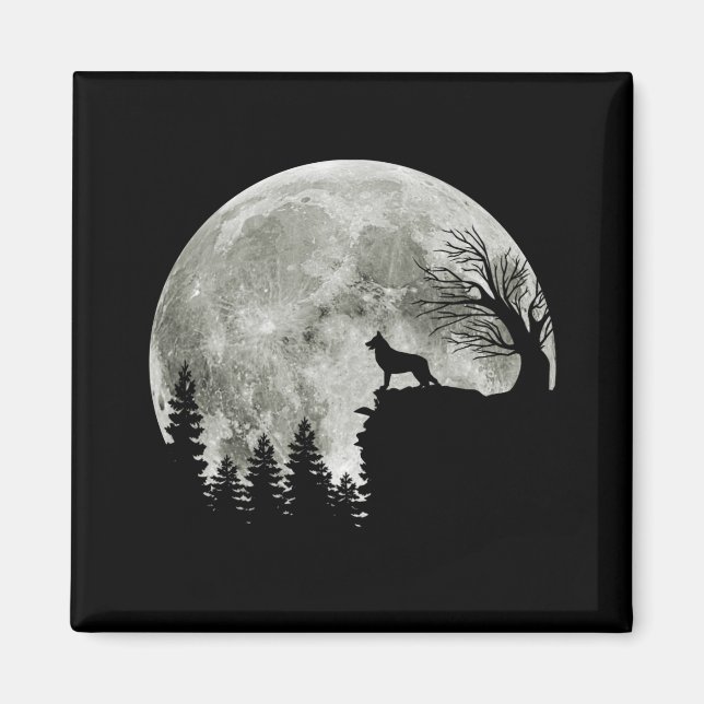 Imã German shepherd No Halloween De Montanha (Frente)
