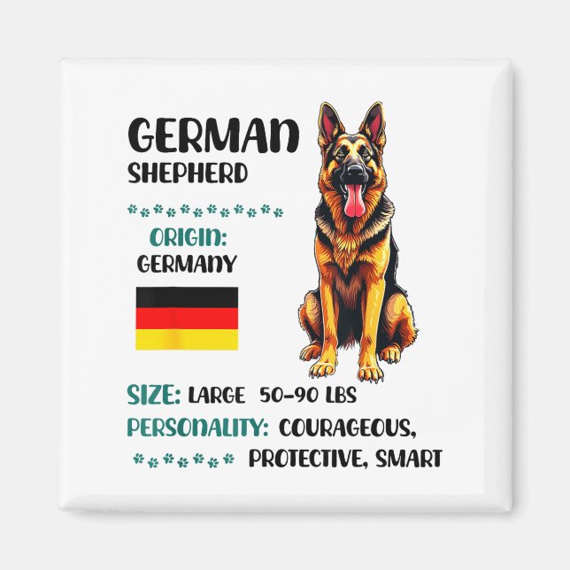 Imã German Shepherd Origin Funny German Shepherd Lover (Frente)