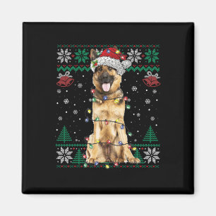 Imã German shepherd Papai noel de Natal Cachorro Suado
