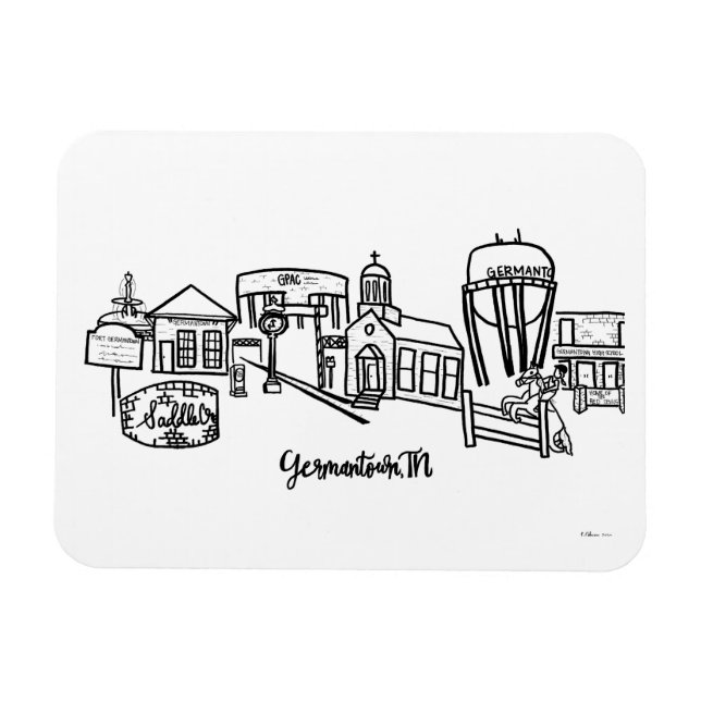 Ímã Germantown Skyline Refrigerator Magnet (Horizontal)