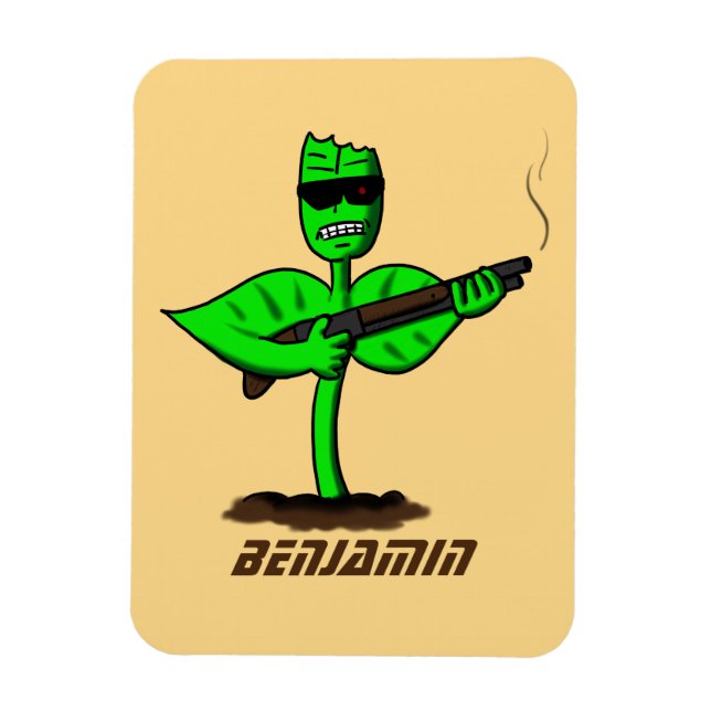 Ímã Germinador cyborg planta engraçada desenho animado (Vertical)