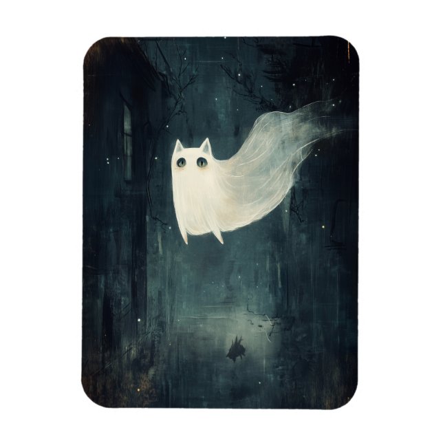 Ímã Ghost Cat Halloween (Vertical)