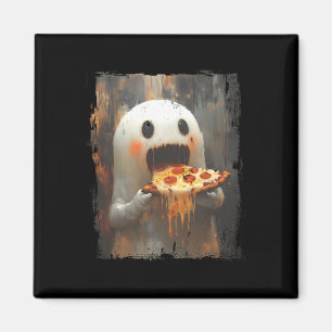 Imã Ghost Comendo Pizza Comida de Dia de as Bruxas eng