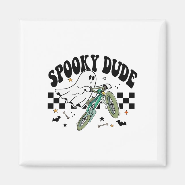 Imã Ghost Cyclical Bike Retro Halloween Party C (Frente)