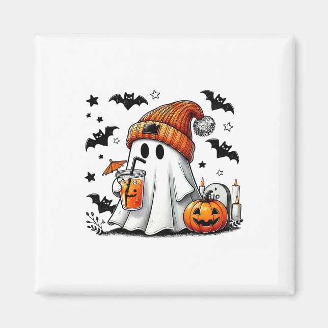 Imã Ghost Ghost Coffee Halloween Ghost Ice Cof (Frente)