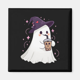 Imã Ghost Ghost Ice Coffee Spooky Season Cute Ghost H