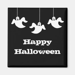 Imã Ghost Halloween Magnet, Preto