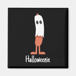 Imã Ghost Hot Dog Halloweenie Figurume Divertido Comid