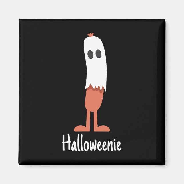 Imã Ghost Hot Dog Halloweenie Figurume Divertido Comid (Frente)