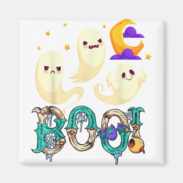 Imã Ghost Retro Halloween De Skate Real (Frente)