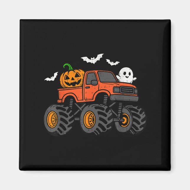 Imã Ghost Truck Pumpkin Halloween Costume Boys Toddler (Frente)