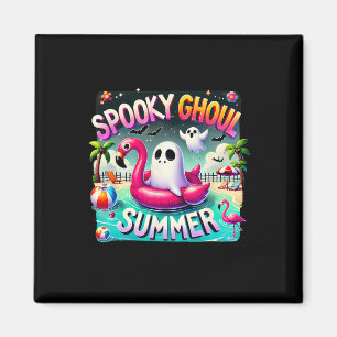 Imã Ghoul Summer Cute Ghost Flamingo Hello Summ