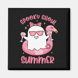 Imã Ghoul Summer Cute Ghost Flamingo Summer Vib