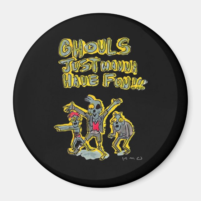 Imã Ghouls Só Quer Divertir-Se Com Slogan De Spooky (Frente)