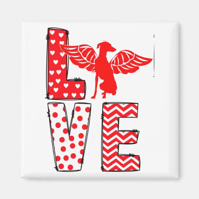 Imã Ghound Valentines Day Love Valentine Cute Heart  (Frente)