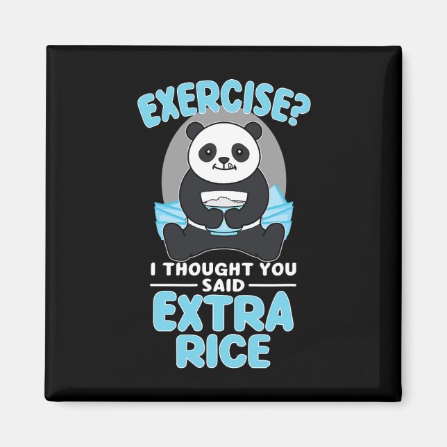 Imã Giant Panda Funny Gym Workout Sayings Comida Malha (Frente)