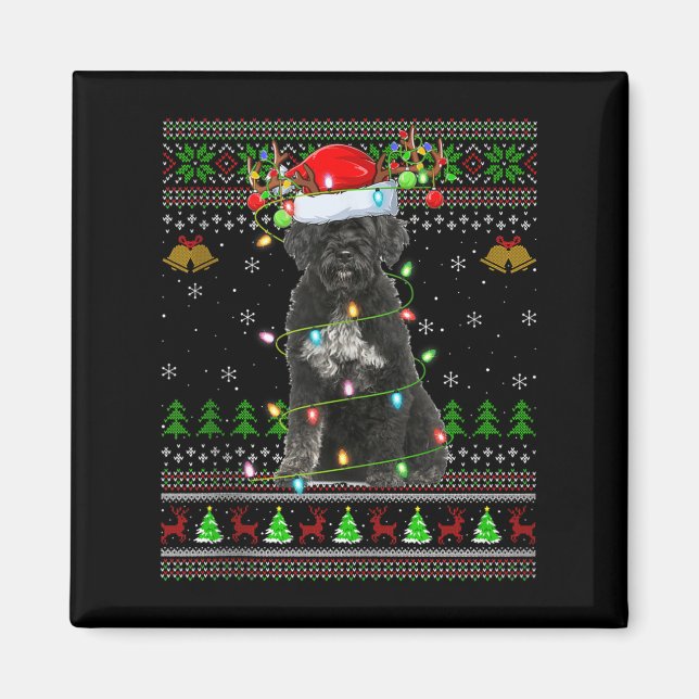 Imã Giant Schnauzer Dog Ugly Christmas Sweaters Holida (Frente)
