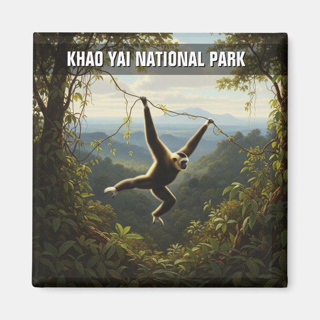 Imã Gibbon no Parque Nacional de Khao Yai na Tailândia (Frente)