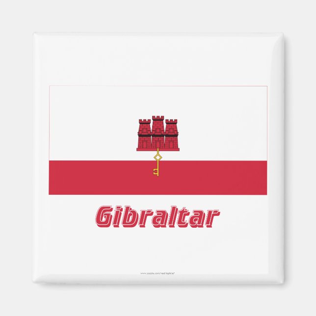 Imã Gibraltar Flag com Name (Frente)