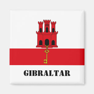 Imã Gibraltar Flag com o texto Gibraltar