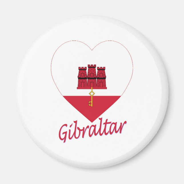Imã Gibraltar Flag Heart (Frente)