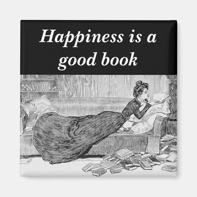 Imã Gibson Girl lendo um livro (Frente)