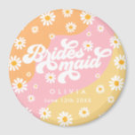 Imã Gift de Bridesmaid Personalizada do Retro Boho Dai<br><div class="desc">Imagem Personalizada Bridesmaid Gift da Retro Boho Daisy</div>