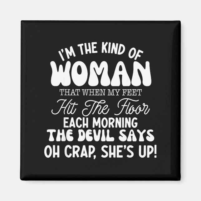 Imã Gift For Women Motivational Quote Confident Woman  (Frente)