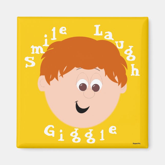 Imã Giggle Faces Boy Redhead (Frente)