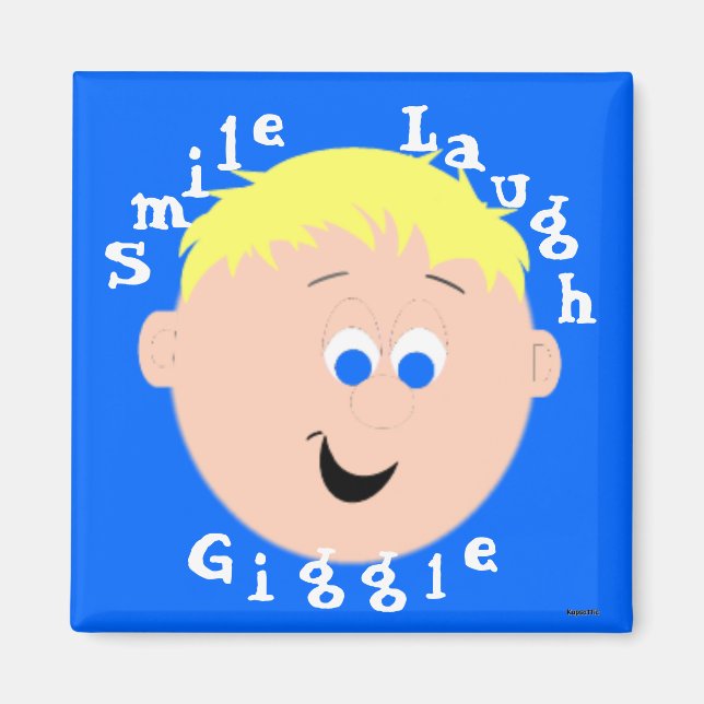 Imã Giggle Roça Olho Azul Louro (Frente)