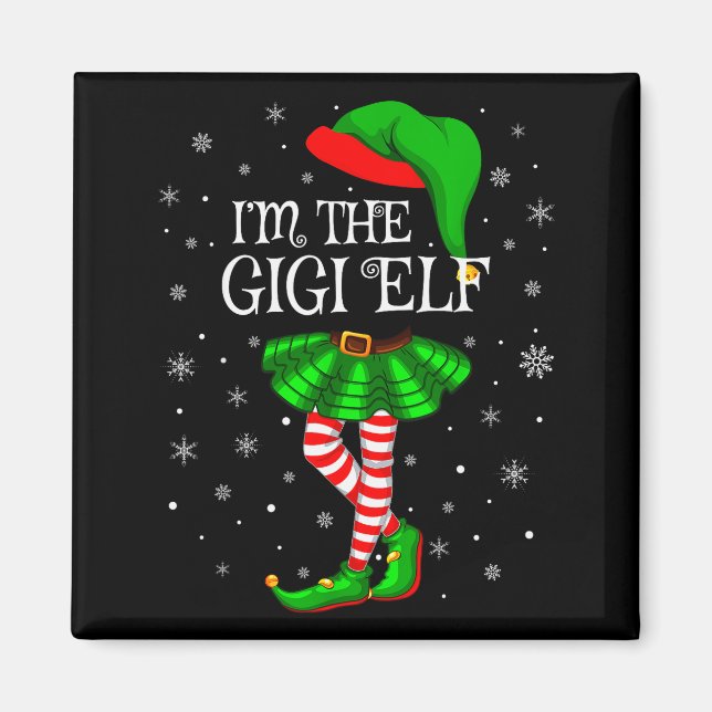Imã Gigi Elf Christmas Matching Family Women Girls Elf (Frente)