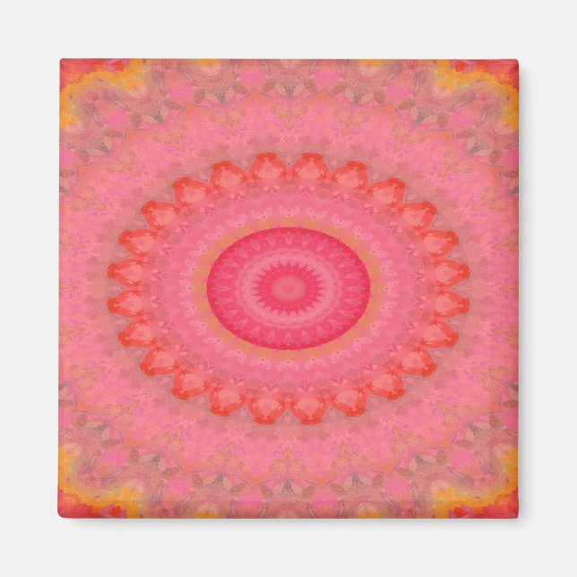 Imã Gigi Pink, Orange e Yellow Mandala (Frente)