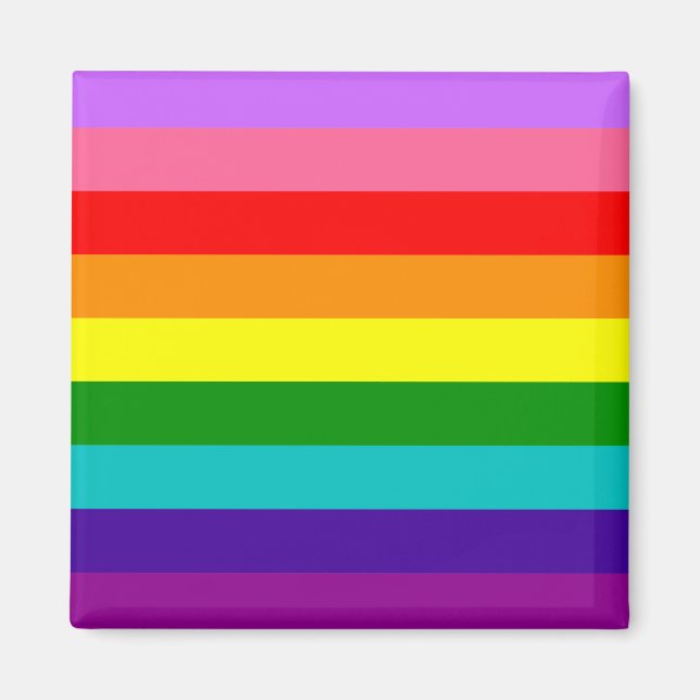 Imã Gilbert Baker’s 9-Stripe Rainbow Flag  (Frente)