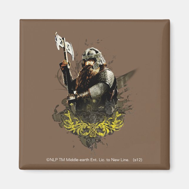 Imã GIMLI™ Com Colagem De Vetor Ax (Frente)