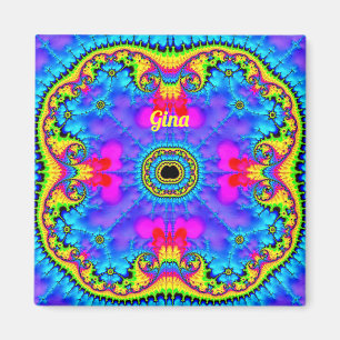 Imã GINA ~ 3D Design Fractal Fluoro Shades Magnet