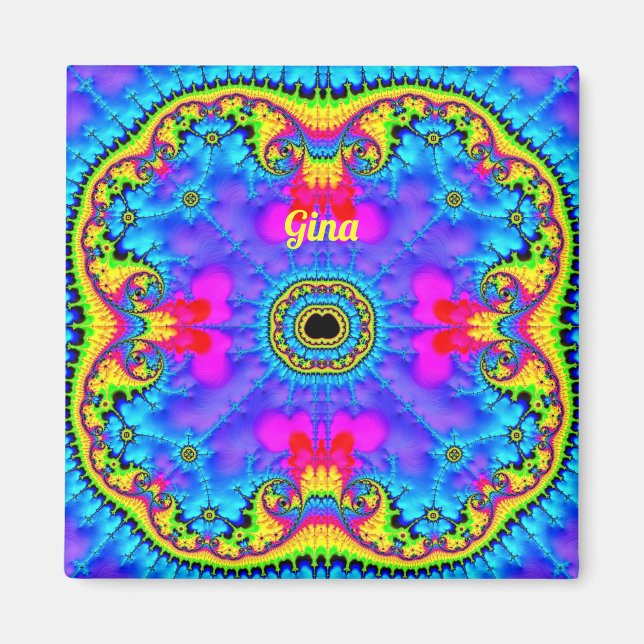 Imã GINA ~ 3D Design Fractal Fluoro Shades Magnet (Frente)
