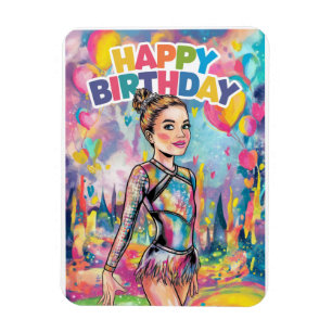 Ímã Ginástica colorida pintada aniversário personaliza