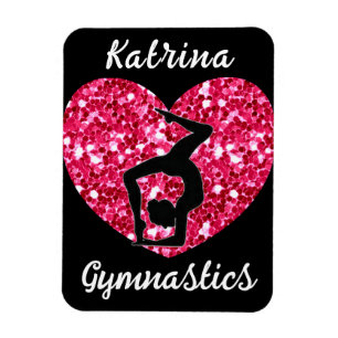 Ímã Ginástica Preta e Rosa Quente Personalizada