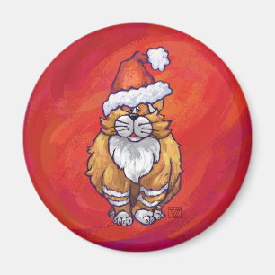 Imã Ginger Cat Natal Em Vermelho