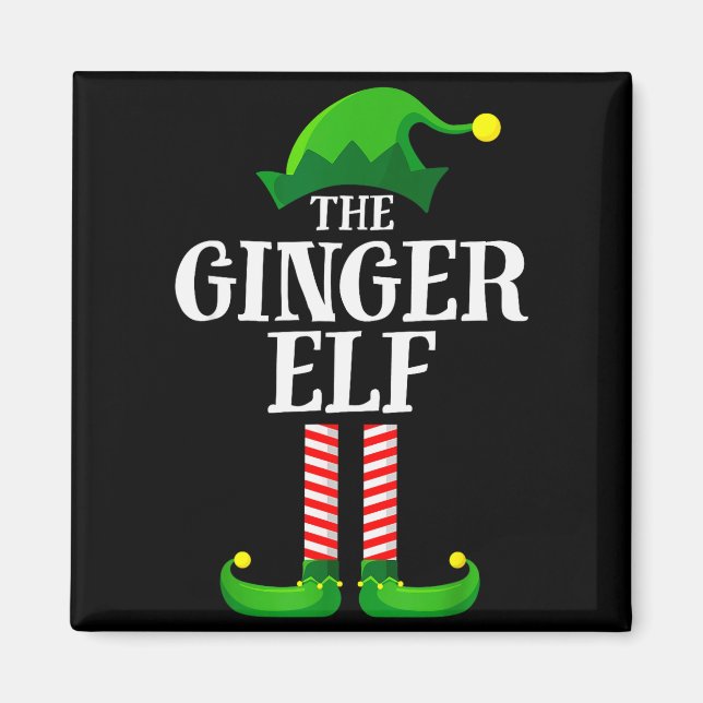 Imã Ginger Elf Matching Family Group Christmas Party P (Frente)