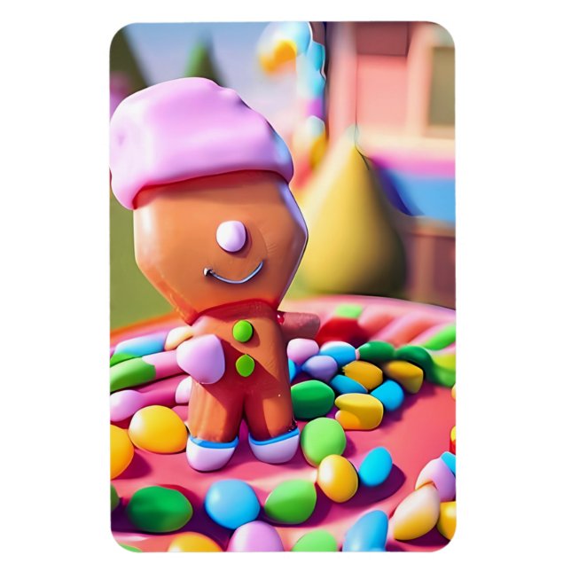 Ímã Gingerbird Boy faz bem - Ken Gage Art (Vertical)