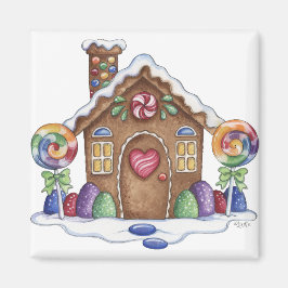 Imã Gingerbird Candy House Magnet