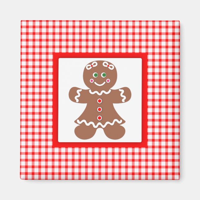 Imã Gingerbird Holiday Girl (Frente)