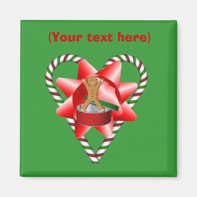 Imã Gingerbird Man Arco Natal Magnet (Frente)